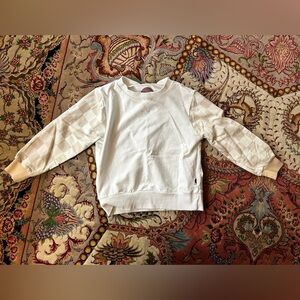 Brixton Phoenix White and Cream Checkered Cotton Sweater Size 4
